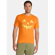 Halloween Men's Pumpkin Jack O' Lantern Smile Graphic Tee Shirt from Way to Celebrate, Sizes XS-3XL