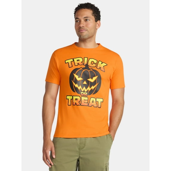 Halloween Men's Pumpkin Trick or Treat Graphic Tee from Way to Celebrate, Sizes XS-3XL