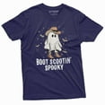 thumbnail image 1 of Men's Halloween Shirt Boot Scootin Spooky Shirt Funny Halloween Tee Cowboy Ghost Shirt (Medium Navy Blue), 1 of 7