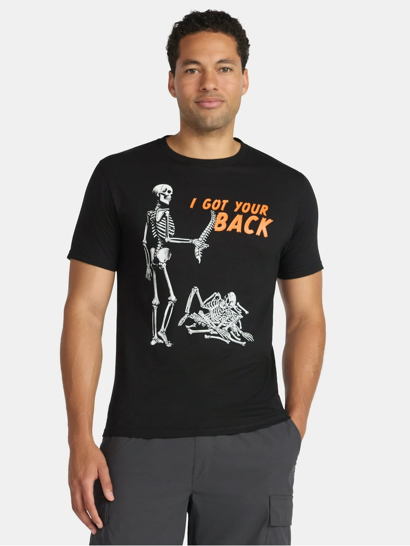 Halloween Men's Skeleton Back Breaker Graphic Tee from Way to