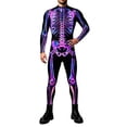 thumbnail image 1 of Men's Halloween Skeleton Bodysuit, 3D Bone Print Clothes, Long Sleeve Jumpsuit, S-4XL, 1 of 5