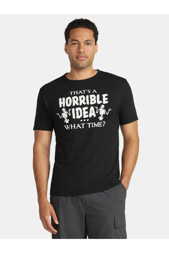 Halloween Men's Skeleton Horrible Idea Graphic Tee from Way to Celebrate, Sizes XS-3XL