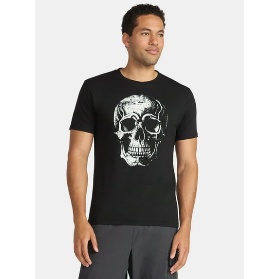 Halloween Men's Skeleton Skull Glow in the Dark Graphic Tee from Way to Celebrate, Sizes XS-3XL