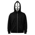 thumbnail image 1 of Men's Halloween Skull Mask Full Zip Hoodie Graphic Face Print Drawstring Sweatshirt Party Top, 1 of 6