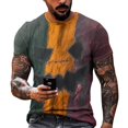 thumbnail image 1 of Men's Halloween Skull Patchwork Graphic T-Shirt Crew Neck Short Sleeve Casual Streetwear Top, 1 of 6
