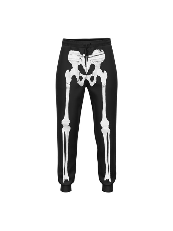 Men's Halloween Sweatpants Skeleton Print Relaxed Fit Casual Jogger Bottoms for Men in Fall