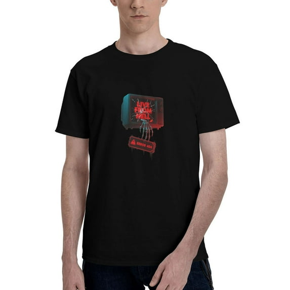 Men's Halloween Tees Shirts Fall Funny Short Sleeve Soft Cotton Graphic Crewneck Thanksgiving Tops S-5XL