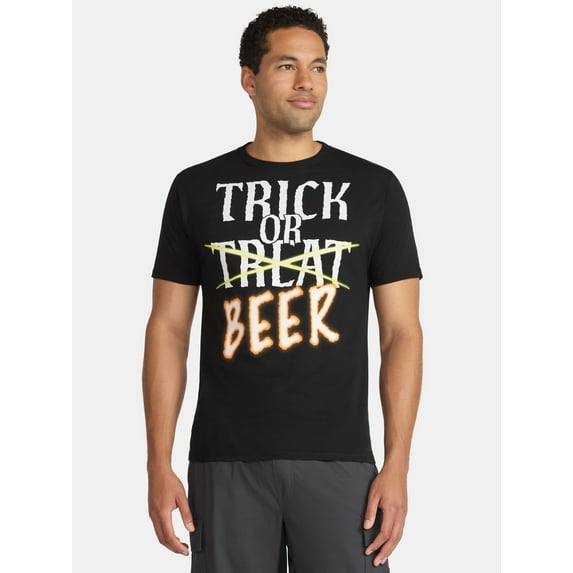 Halloween Men's Trick or Treat Beer Graphic Tee from Way to Celebrate, Sizes XS-3XL