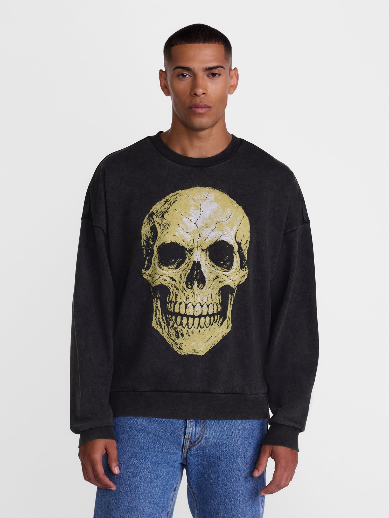 Men's Halloween Web Geometry Graphic Long Sleeve Sweatshirt from Way to Celebrate, Sizes XS-5XB