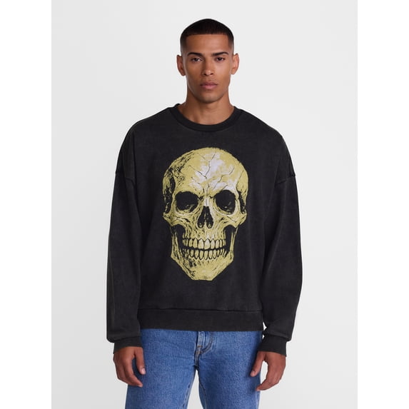 Men's Halloween Web Geometry Graphic Long Sleeve Sweatshirt from Way to Celebrate, Sizes XS-5XB