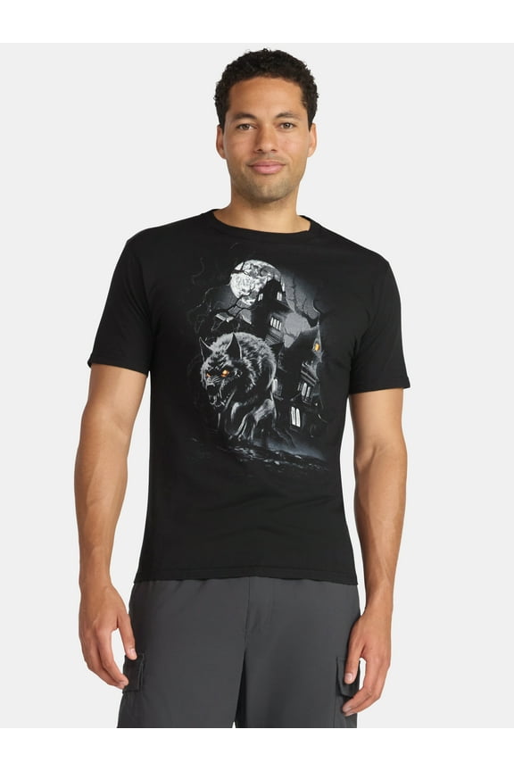 Halloween Men's Wolf Graphic Tee from Way to Celebrate, Sizes XS-3XL