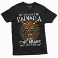 thumbnail image 1 of Men's Halls of Valhalla Viking T-shirt Skull Helmet Norse Mythology Nordic Tee (X-Large Black), 1 of 5