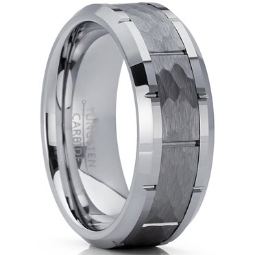 8mm Rose Gold Plated Tungsten Carbide Men's Wedding Band – Brick Pattern By VBFOT