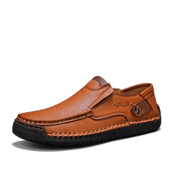 Men's Hand-Stitched Genuine Leather Slip-On Vintage Casual Loafers