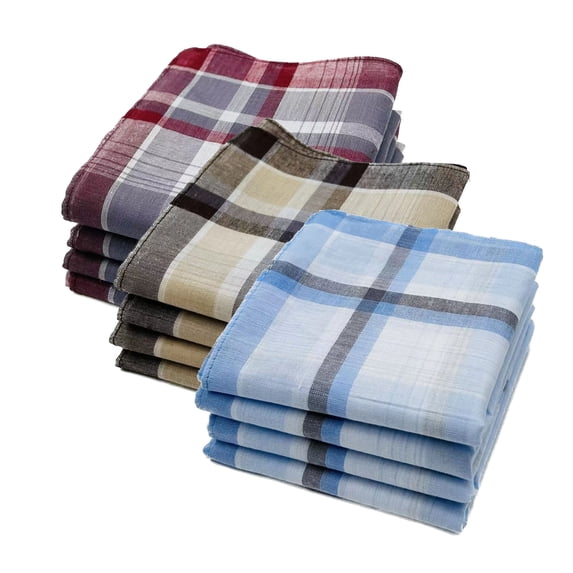 Men's Handkerchiefs 100% Cotton Handkerchief with Check - Walmart.com