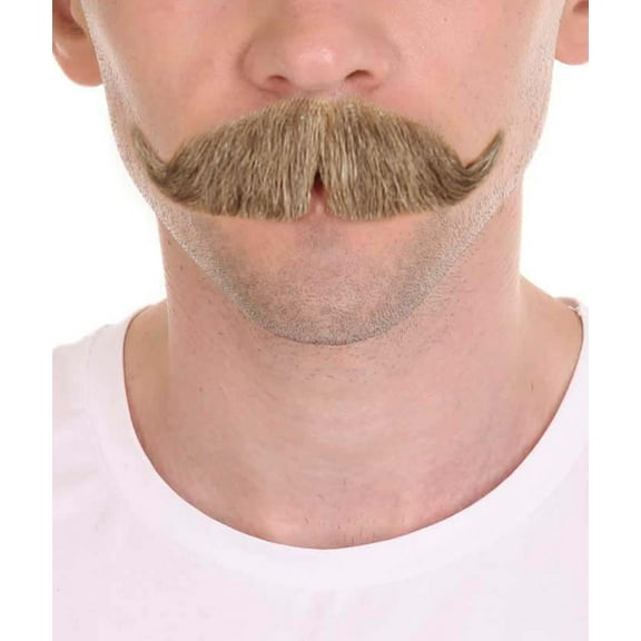 Men's Handlebar Style mustache Set | Brown Cosplay Facial Hair