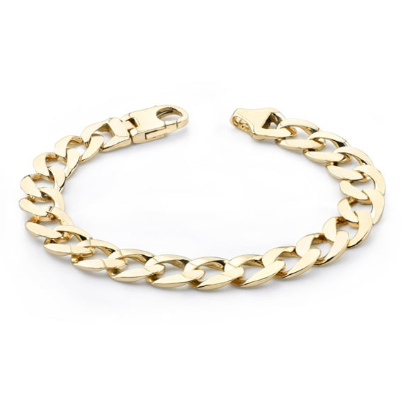 Men's Handmade 10.5mm Curb Link Bracelet 14K Gold
