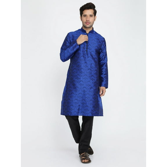 Men's Handmade Designer Jacquard Silk Indian Kurta Pyjama Sherwani Festive Dress