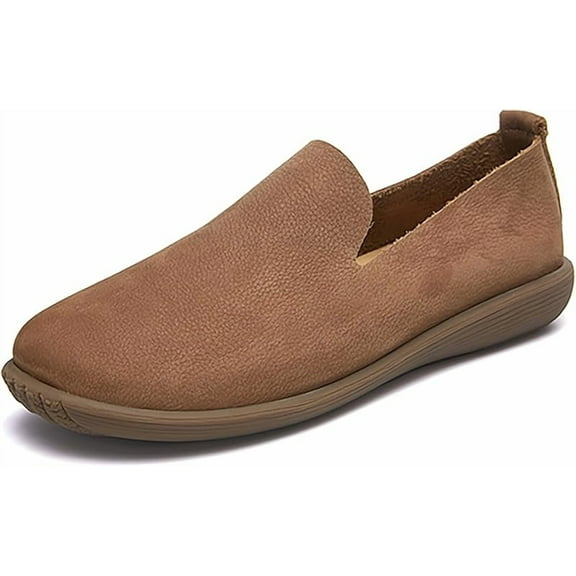 Men's Handmade Genuine Leather Slip-On Loafers Casual Soft Moccasins Shoes for Walking Driving