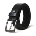 thumbnail image 1 of Men's Handmade Genuine Solid Buffalo Leather Belt Black Colour, 28" To 32" Waist Adjustable, 1 of 5