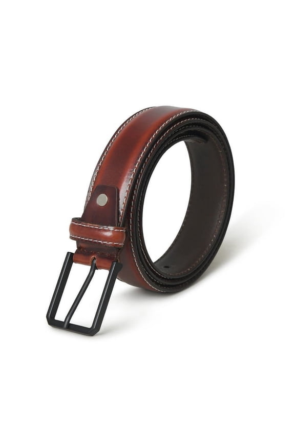 Men's Handmade Genuine Solid Buffalo Leather Belt Walnut Brown Colour, 28" To 32" Waist Adjustable