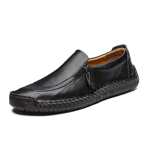 Men's Handmade Leather Loafers Breathable Casual Slip-On Shoes Comfortable for Work, Travel, Outdoor, and Everyday Wear Large Size Trendy Spring Footwear