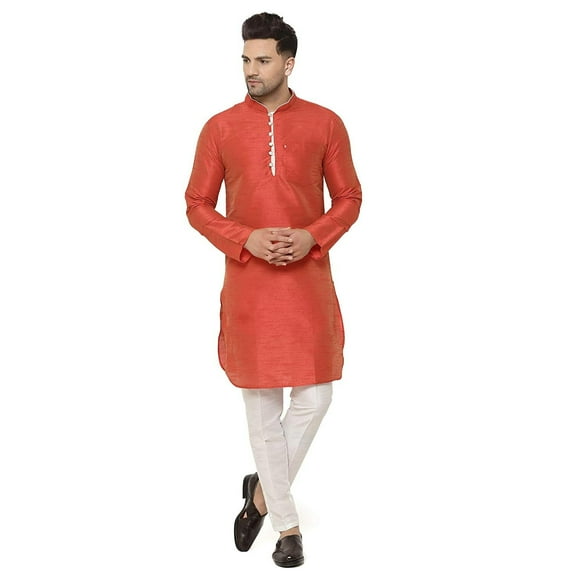 Men's Handmade Silk Blend Festive Kurta with Bottom...
