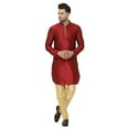 thumbnail image 1 of Men's Handmade Silk Blend Festive Kurta with Bottom..., 1 of 7