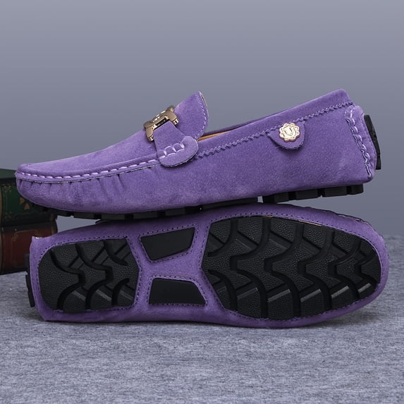 Men’s Handmade Slip On Loafers Comfortable Non Slip Casual Walking Shoes with Durable Rubber Sole for Driving Travel Office and Everyday Wear