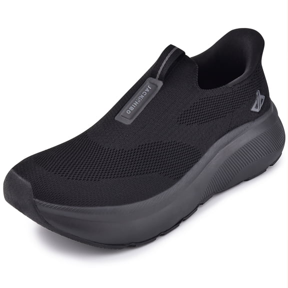 Men’s Hands-Free Slip-On Walking Shoes, Wide Toe Box Sneakers with Arch Support, Cushioned Zero Drop Thick Sole, Breathable Casual Athletic Shoes