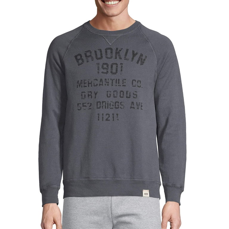 Men s Hanes 1901 Heritage Long Sleeve Graphic V Notch Raglan Sweatshirt Walmart