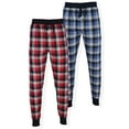thumbnail image 1 of Men's Hanes 2-pack Plaid Flannel Jogger Pajama Pants Color: Red Size: XL, 1 of 4