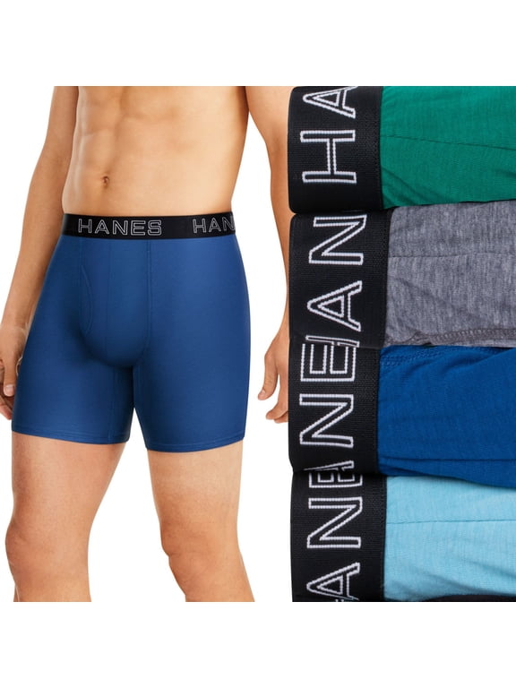 Men's Hanes 4-Pack Ultimate Comfort Flex Fit Total Support Pouch Boxer Brief Underwear Color: Assorted Size: M