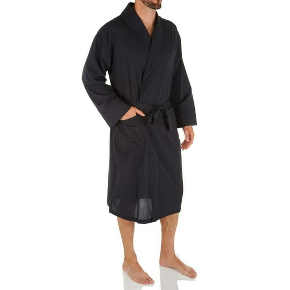 Men's Hanes 4204B Big Man Woven Shawl Robe (Black 5/6X)