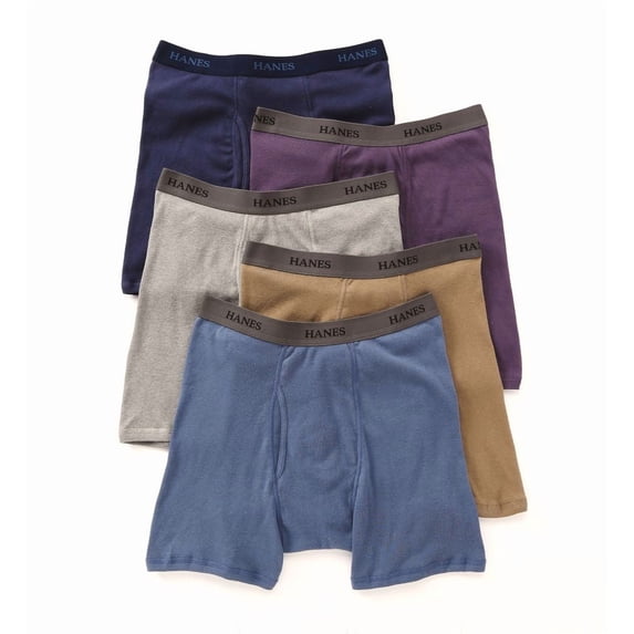 Men's Hanes 76925A Premium Cotton Stretch Boxer Briefs - 5 Pack (Assorted 2XL)