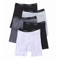 thumbnail image 1 of Men's Hanes 76925P Premium Cotton Stretch Boxer Briefs - 5 Pack (Black/Grey Assorted S), 1 of 3