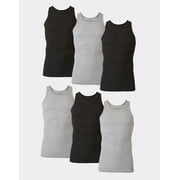 Hanes Tank 6-Pack Ultimate ComfortSoft Dyed Tagless Wicking Cool Comfort Ribbed
