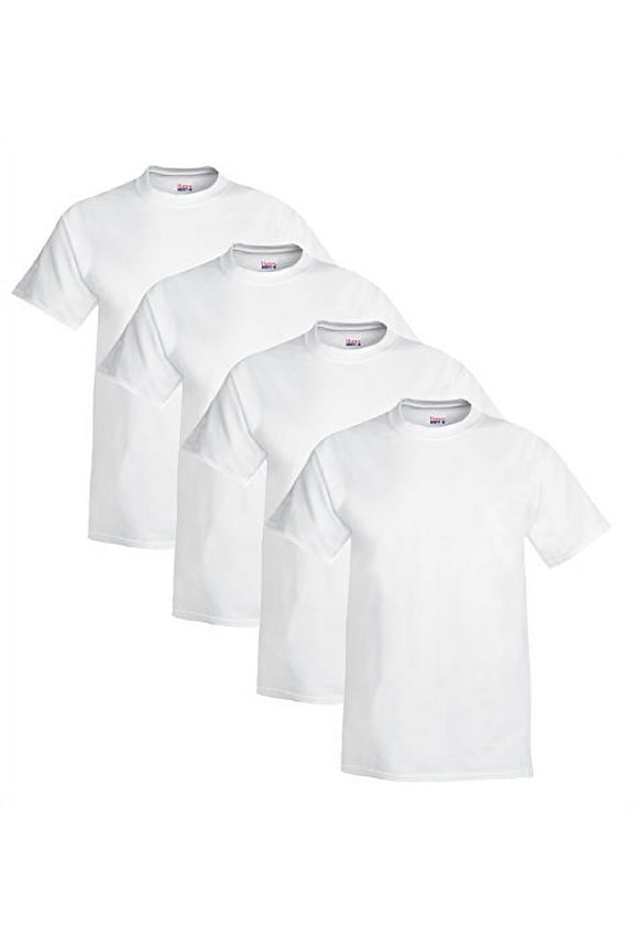 Men's Hanes Beefy Short Sleeve T (Pack of 4) 4 White