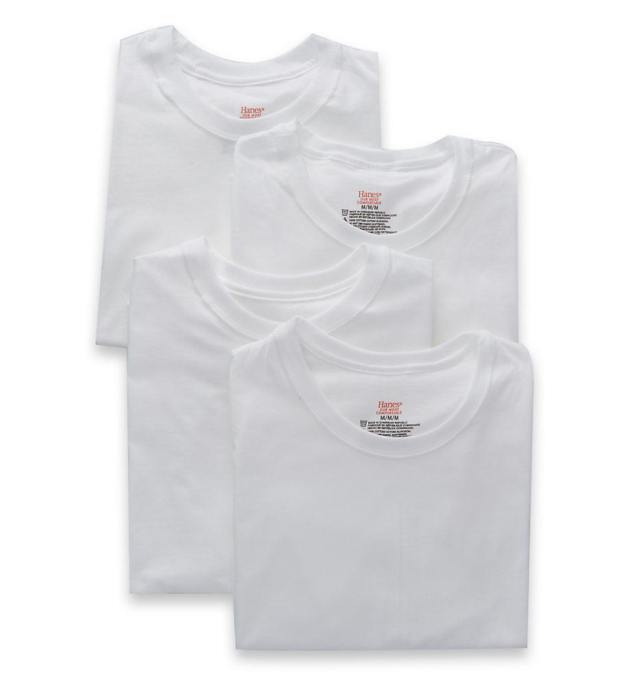 Hanes Men Crew neck T-Shirt 4-Pack ComfortSoft 100% Cotton Heavyweight Tee  Plain