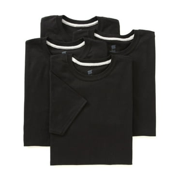 Men's Hanes CST14 ComfortBlend Slim Fit Crew T-Shirts - 4 Pack (Black S)