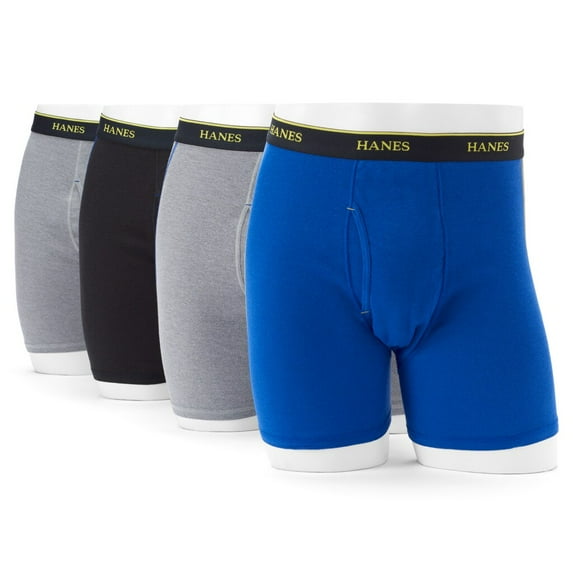 Men's' Hanes Comfort Cool 4-Pack Sport Boxer Briefs Black Blue