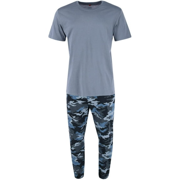 Men's Hanes® Cotton Modal French Terry Pajama Set Color: Poppy Seed Camo Size: XL