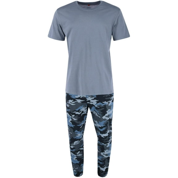 Men's Hanes® Cotton Modal French Terry Pajama Set Color: Poppy Seed Camo Size: XL