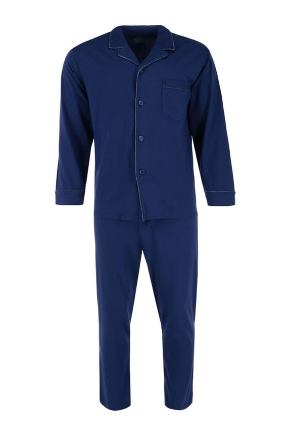 Men's Hanes® Knit Pajama Shirt & Pajama Pants Set Color: Navy Size: M