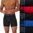 thumbnail image 1 of Men's Hanes® 4+1 Bonus Pack Moves Ultimate X Temp Anti Chafe Boxer Brief Underwear Color: Black Red Blue Size: L, 1 of 4