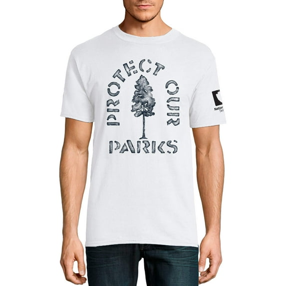 Men's Hanes National Parks "Protect Our Parks" White Short Sleeve Graphic Tee
