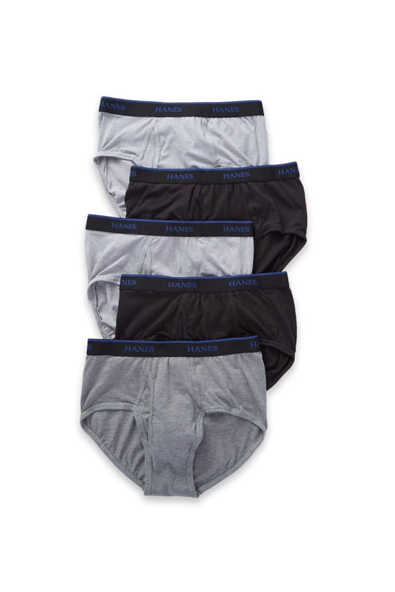 Men's Hanes UBBFB5 Ultimate Comfortblend Briefs - 5 Pack (Black/Grey Assorted 2XL)
