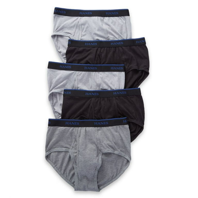 Hanes Men's 5-Pack Ultimate Boxer Briefs - ComfortFlex Waistband, 100% Ribbed Cotton, Tagless, Large, Black
