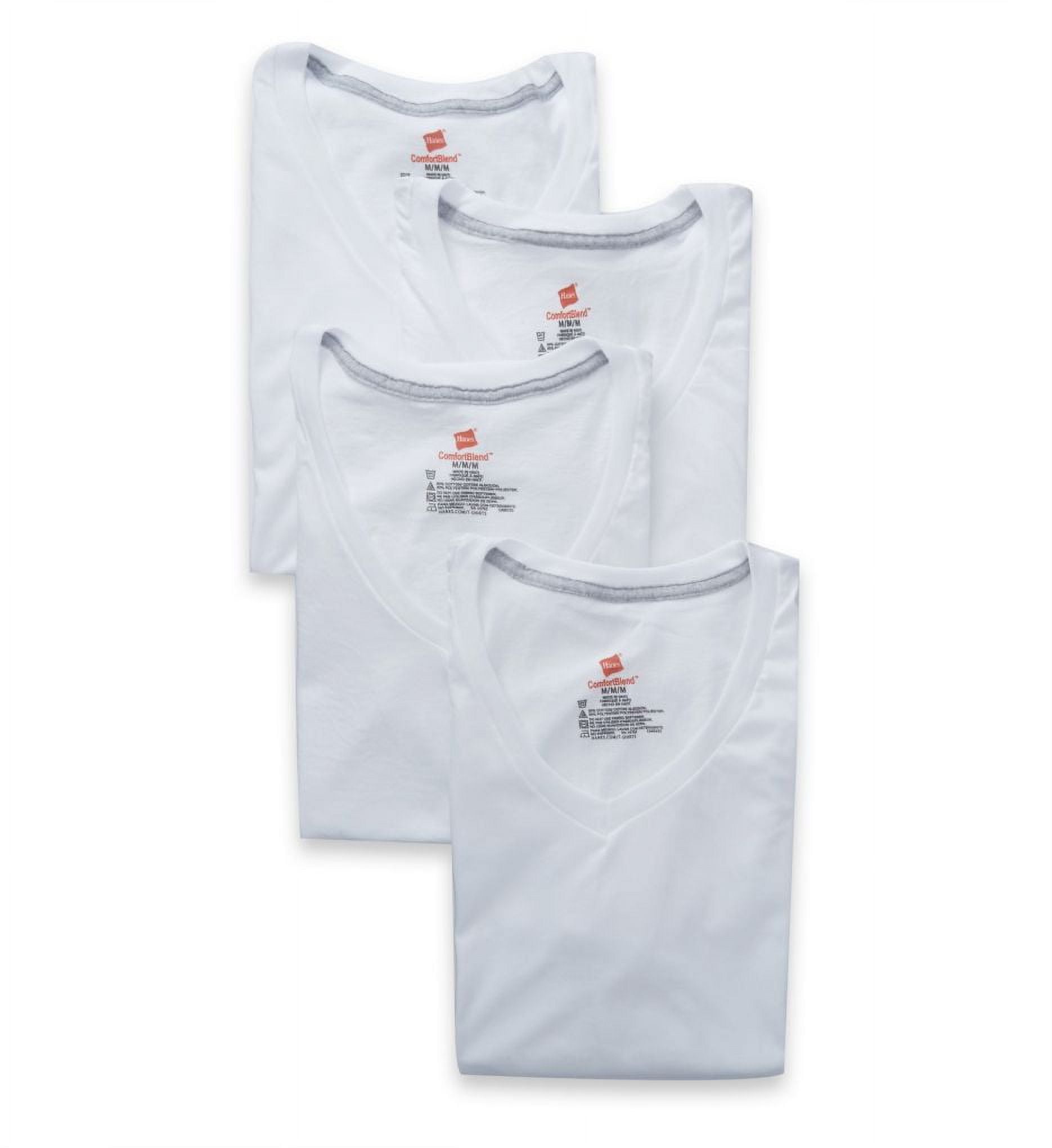 Men's Hanes UBT2W4 Ultimate Comfortblend V-Neck T-Shirts - 4 Pack ...