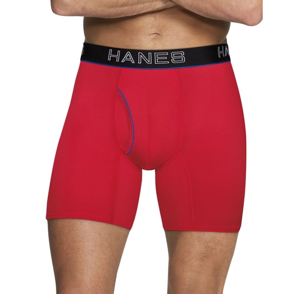 Men's Hanes UWBBB4 Ultimate ComfortFlex Fit Boxer Briefs - 4 Pack (Assorted L)
